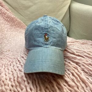 Ralph Lauren Light Blue Polo Pony Embroidered Denim Baseball Cap